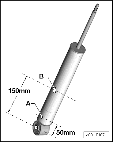 Releasing gas and draining rear gas-filled shock absorbers, conventional shock absorbers