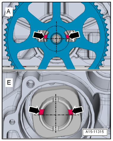 Removing and installing toothed belt, engine codes CHPA, CZDA