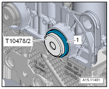 Removing and installing inlet camshaft oil seal, pulley end, engine codes CPTA, CHPA, CZEA, CZDA