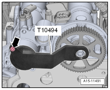 Removing and installing toothed belt, engine codes CHPA, CZDA