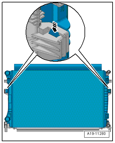 Removing and installing radiator, Golf, Golf SV, Golf Estate