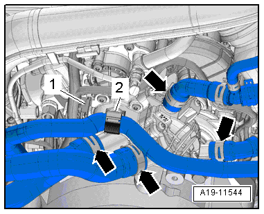 Removing and installing coolant pump