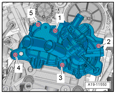 Removing and installing coolant pump