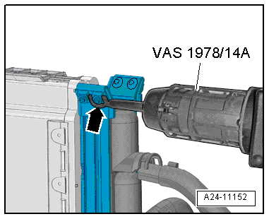 Removing and installing engine control unit -J623- (with metal locking plate)