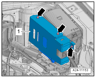 Removing and installing engine control unit -J623- (with protective housing)