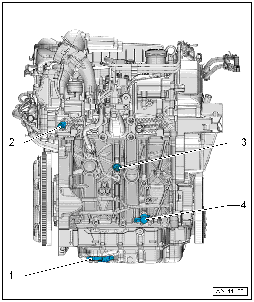 Overview of fitting locations - injection system