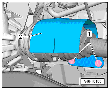 Removing and installing drive shaft, right drive shaft, constant velocity joints VL100 and VL107, except for e-Golf
