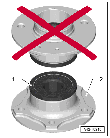 Removing and installing wheel bearing unit, torsion beam axle