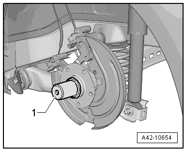 Removing and installing wheel bearing unit, torsion beam axle