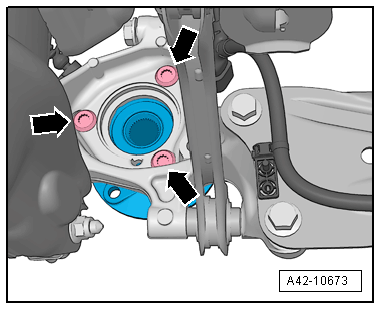 Removing and installing wheel bearing unit, multi-link suspension, four-wheel drive