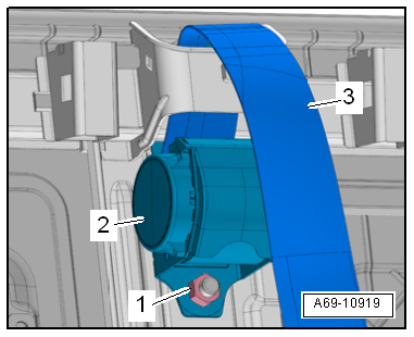 Removing and installing rear centre three-point seat belt