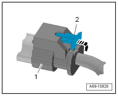 Removing and installing rear side airbag crash sensor -G256-/-G257-