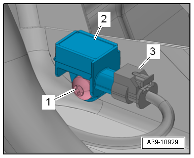 Removing and installing rear side airbag crash sensor -G256-/-G257-