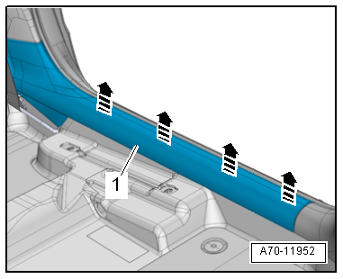 Removing and installing sill panel moulding, 2-door model