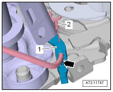 Removing and installing Bowden cable B for entry assistance