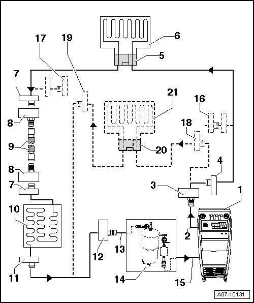 Principle circuit diagrams for various purging circuits