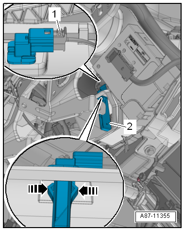 Removing and installing footwell vent temperature sender -G192