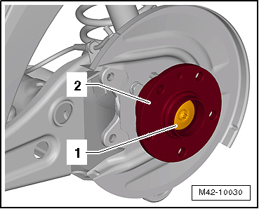 Removing and installing wheel bearing unit, multi-link suspension, front-wheel drive