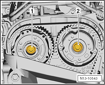 Removing and installing toothed belt, engine codes CHPA, CZDA