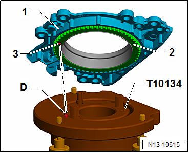 Removing and installing sealing flange on gearbox side