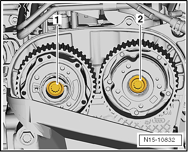 Removing and installing toothed belt, engine codes CHPA, CZDA