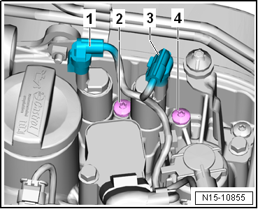 Removing and installing camshaft control valve 1 -N205- and exhaust camshaft control valve 1 -N318-