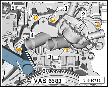 Removing and installing coolant pump