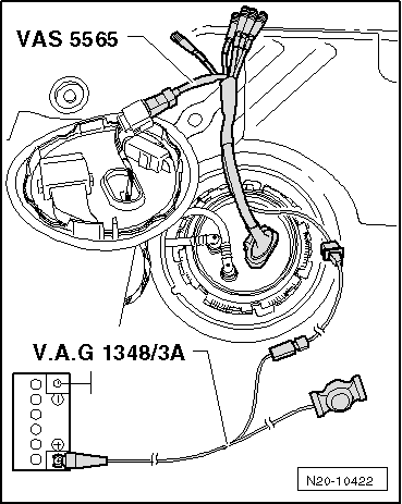 Checking fuel delivery rate, engine code CWVA
