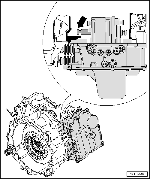Moving mechatronic unit for dual clutch gearbox -J743- into removal position by hand