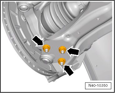 Removing and installing steering rack, RHD vehicles, except for e-Golf