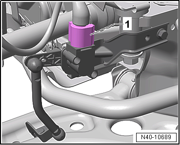 Removing and installing steering rack, RHD vehicles, except for e-Golf