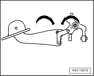 Removing and installing trailing arm with mounting bracket, except for e-Golf