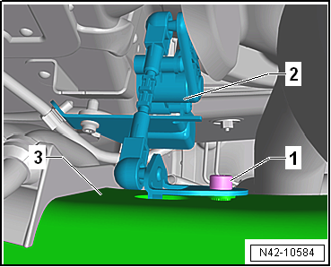 Removing and installing shock absorber, torsion beam axle
