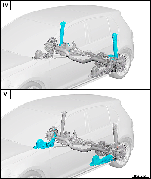 Overview - rear axle, multi-link suspension