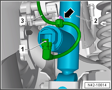 Removing and installing shock absorber, torsion beam axle