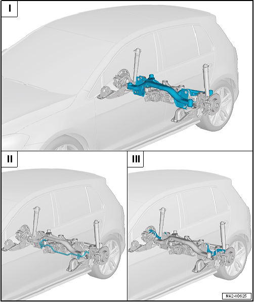 Overview - rear axle, multi-link suspension, four-wheel drive