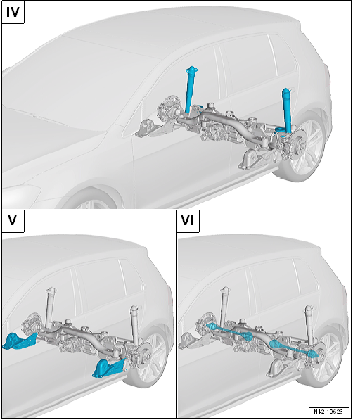 Overview - rear axle, multi-link suspension, four-wheel drive