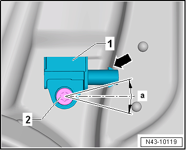Removing and installing front body acceleration senders -G341-/-G342-