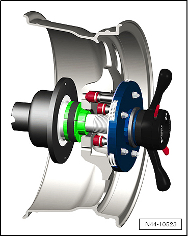 Balancing wheel, balancing wheel on stationary wheel balancer