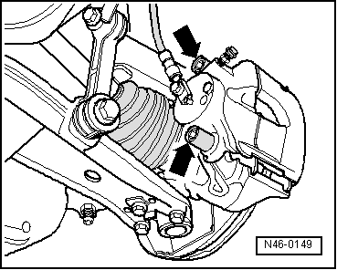 Removing and installing brake pads, FS III front brake