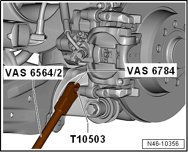 Removing and installing brake caliper