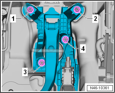 Removing and installing brake servo, LHD vehicles