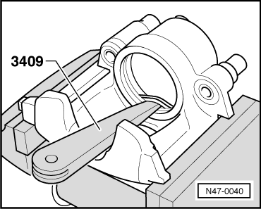Removing and installing brake caliper PC57
