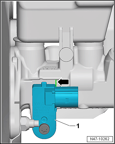 Removing and installing brake light switch, RHD vehicles