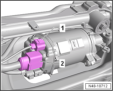 Removing and installing subframe with steering rack, LHD vehicles, except for e-Golf