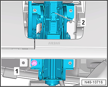 Removing and installing steering column, RHD