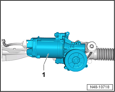Removing and installing steering rack, RHD vehicles, except for e-Golf