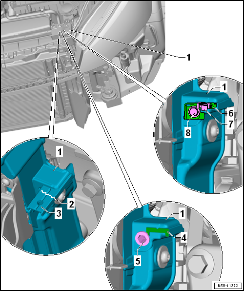Left headlight mounting