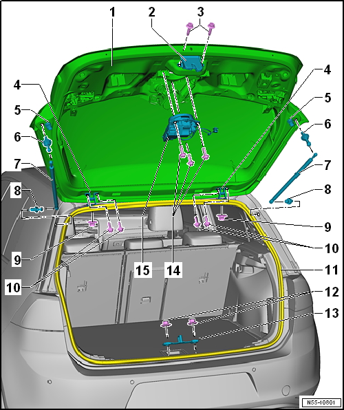 Assembly overview - rear lid