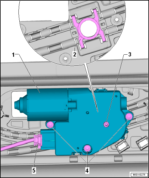 Removing and installing -J245-sliding sunroof adjustment control unit